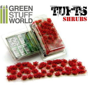 Shrubs Red Flowers  6mm self adhesive Green Stuff World Warhammer Modelling Wargaming Miniatures Painting Hobby modelling paint arts crafts basing figurines