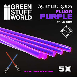 Green Stuff World Acrylic Rods Round 1.6 mm Fluor PURPLE modelling wargaming painting hobby paint arts crafts