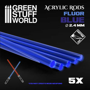 Green Stuff World Acrylic Rods - Round 2.4 mm Fluor BLUE modelling wargaming painting hobby paint arts crafts