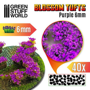 Green Stuff World Blossom TUFTS 6mm PURPLE Flowers modelling wargaming painting hobby paint arts crafts basing 