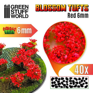 Green Stuff World Blossom TUFTS 6mm RED Flowers modelling wargaming painting hobby paint arts crafts basing