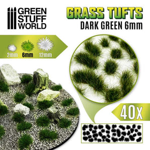 Dark Green Tufts 6mm Green Stuff World Warhammer Modelling Wargaming Miniatures Painting Hobby modelling paint arts crafts basing figurines