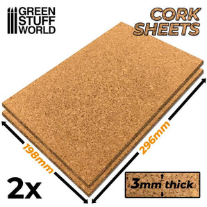 Green Stuff World cork sheet for hobby modelling