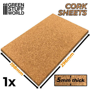 Green Stuff World 5MM cork sheet for hobby modelling/wargames