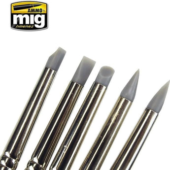  Ammo Mig rubber tip brush set colors colours  model modelling wargaming painting hobby